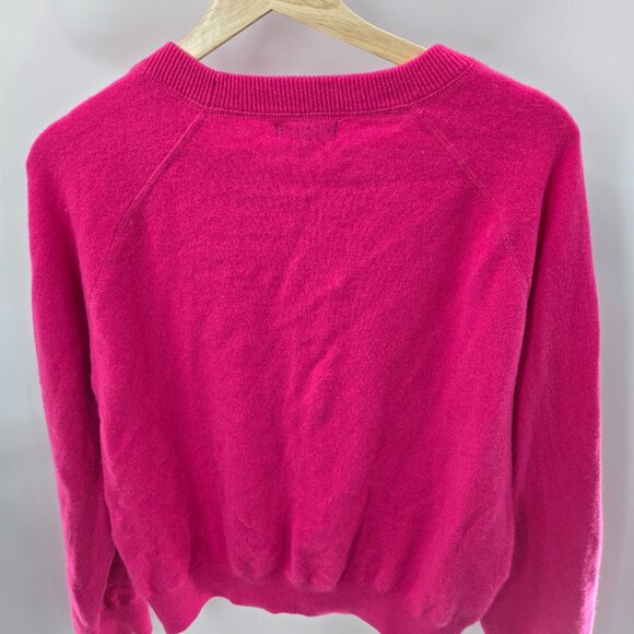 Quince Hot Pink Raspberry Mongolian Shrunken Cashmere Sweater Size XL - Picture 7 of 12